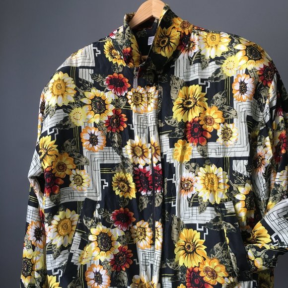FUDA International Floral Silk Bomber Jacket - Picture 1 of 7